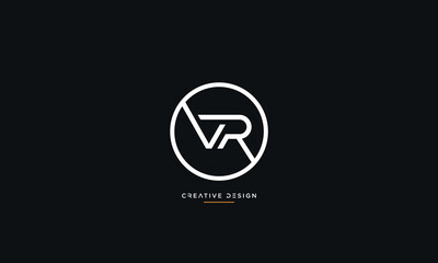 VR or RV Alphabet letters logo icon monogram