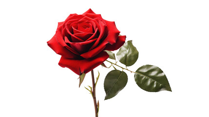 Naklejka premium Red rose isolated on transparent background, PNG image with background removed, Created with Generative Ai technology.