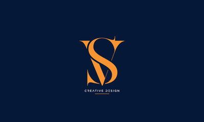 Obraz premium Alphabet letters logo icon VS or SV