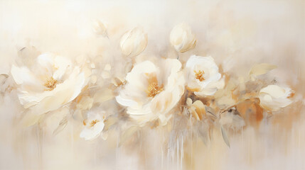 Abstract painted floral background calm and peaceful