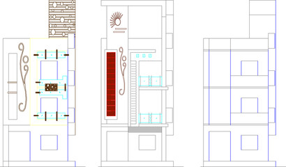 Vector sketch illustration of architectural design of modern house building front view