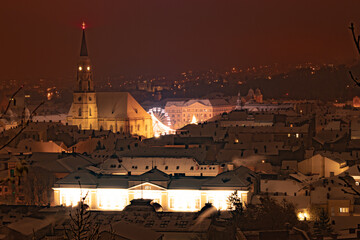 Cluj-Napoca Romania landscape during winter nights