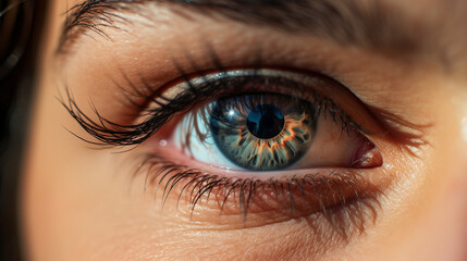 Obraz premium Expressive Eyes: A close-up of a woman's eyes, emphasizing their expressiveness and telling a story without words.