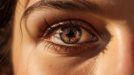 Obraz premium Expressive Eyes: A close-up of a woman's eyes, emphasizing their expressiveness and telling a story without words.