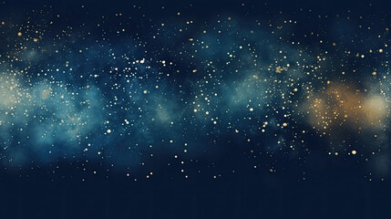 Obraz premium A close-up view of a blue and gold background with stars. Suitable for celestial, festive, or glamorous design projects such as invitations, holiday-themed graphics.glitter lights. de focused. banner