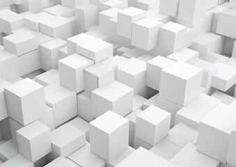 Abstract white geometric cubes shapes background