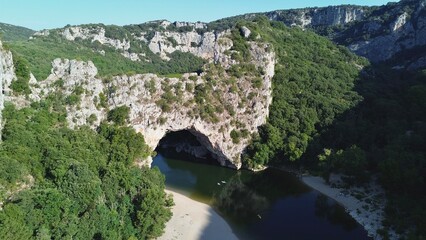 Drone photo Pont d'arc gorges de l'Ard&egrave;che France Europe	