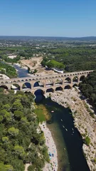 Wall murals Pont du Gard drone photo Gard bridge, pont du Gard Nimes France Europe 