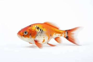 beautiful koi fish on a white background. generative ai