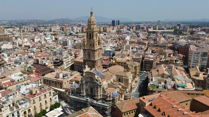 Fototapeta na wymiar drone photo Murcia Cathedral, Catedral de Murcia Spain Europe