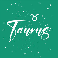 Taurus zodiac typography and calligraphy, astrologi Taurus element, Abstract illustration of the zodiac sign Taurus, Icon Astrology Taurus, Zodiac icon. Astrology. Vector illustrat