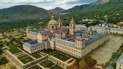 drone photo Royal Monastery of San Lorenzo de El Escorial, Real Monasterio de San Lorenzo de El...