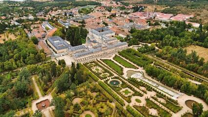 drone photo Royal Palace of the Granja de San Ildefonso, Palacio Real de la Granja de San Ildefonso...