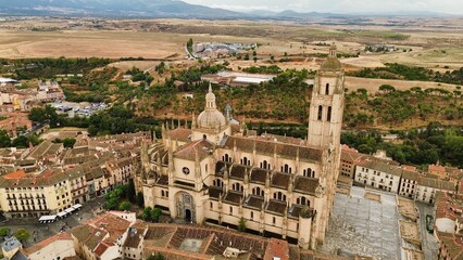 Fototapeta na wymiar drone photo Segovia Cathedral, Catedral de Segovia Spain Europe