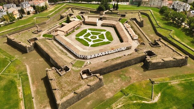 drone photo Jaca citadel, Ciudadela de Jaca Spain Europe
