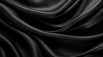 Abstract black background. black fabric texture background. black silk satin. Curtain. Luxury background for design. Shiny fabric. Wavy folds.	
 - obrazy, fototapety, plakaty