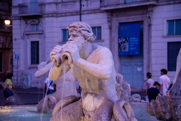 Fountain of the Four Rivers in Piazza Navona Rome in the historic center of Rome, Italy