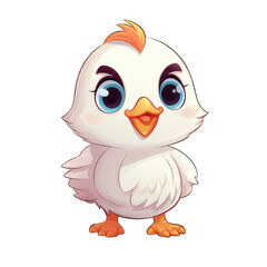 Obraz premium chicken with big eyes and a yellow hair in png