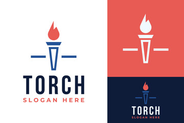 Modern Torch Law Attorney Firm Logo Design Branding Template