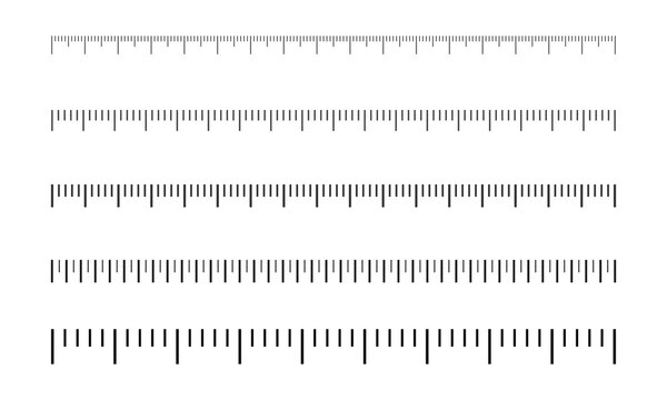 Inch black lines. Measuring instrument. Measure isolated lines. Ruler scale icon. Vector ruler lines on a white background. EPS 10