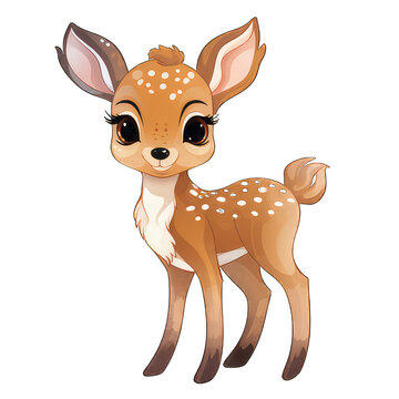 a cute deer on transparent background