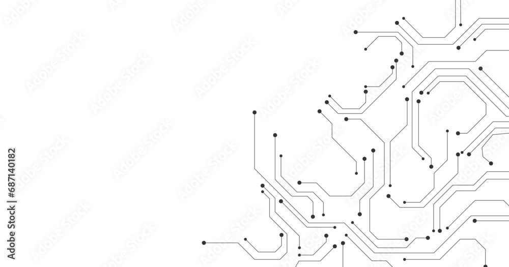 Fototapete abstract technology circuit diagram on white background.high tech circuit board connection system.ve