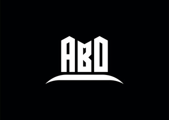 ABO Letter Logo Design On Creative BLACK Background.