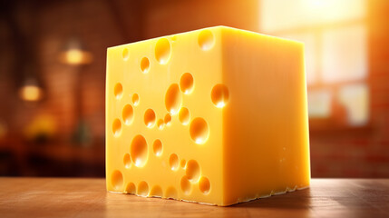 piece of cheese HD 8K wallpaper Stock Photographic Image  - obrazy, fototapety, plakaty