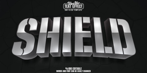 Sheield editable text effect, customizable metal and strong 3D font style