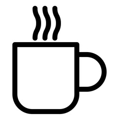 Coffee icon with cup and hot smoke