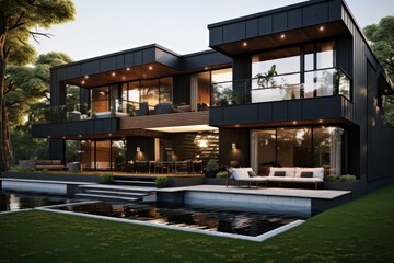 Fototapeta premium luxury home in the morning