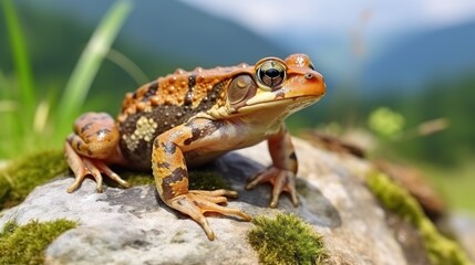 Obraz premium Frog Resting on a Rock
