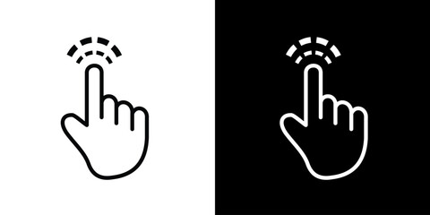 Finger touch icon. Black icon. Click. Finger. Finger Gesture