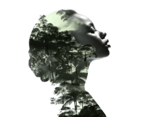 Natural Ebony Woman With Ethereal Forest Concept