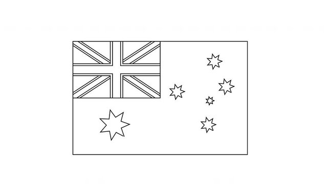 animated sketch of the Australian flag icon