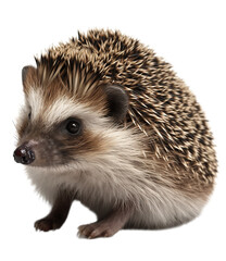 Obraz premium Hedgehog on a light transparent background. PNG file. Generative artificial intelligence