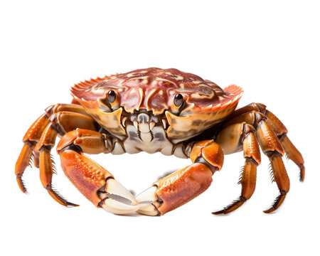 Crab on a light transparent background. PNG file. Generative artificial intelligence