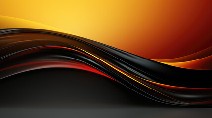 Abstract Waves of Gold, Red and black.