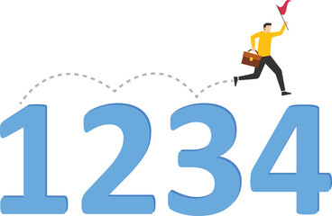 Concept Step by step guide to success, smart entrepreneur go through guideline number 1 to 4, business manual, instruction or guide, process or improvement ladder, follow advice or lesson concept.

