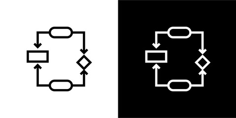 Business network icon. Business icon. Business idea. Business graph. Black icon. Icon set.