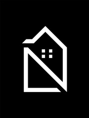 N combination home monogram logo template