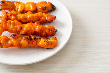 grilled chicken skewer yakitori serve in izakaya style