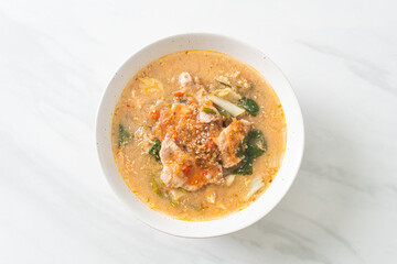 Sukiyaki Soup with Pork in Thai Style