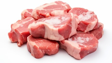Fresh pork meat, isolated on white background. High resolution image