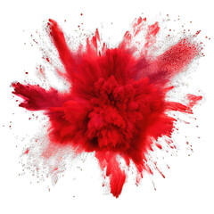 Explosion of colored powder on transparent background