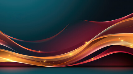 Vibrant orange waves flow dynamically across a modern abstract backdrop with a soft gradient.