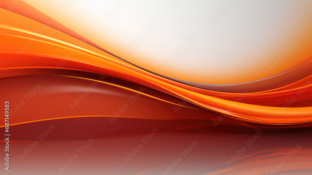 Wall mural Smooth black and orange waves flow in a tranquil, abstract design with a vibrant gradient.