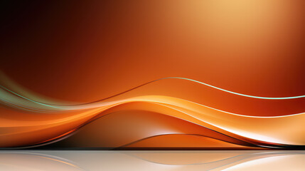 Modern abstract design with flowing orange yellow and pink waves on orange background.