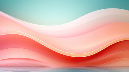 Abstract pink and coral peach waves flowing in a sleek and modern design. Modern abstract light background useful for technical presentations. 
