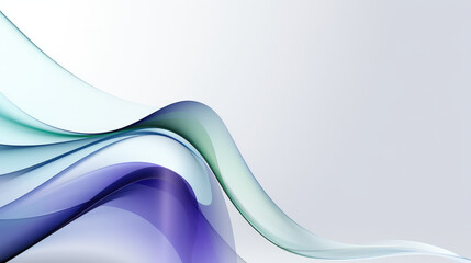 Abstract purple and green waves flowing in a sleek and modern design. Modern abstract white background useful for technical presentations. 